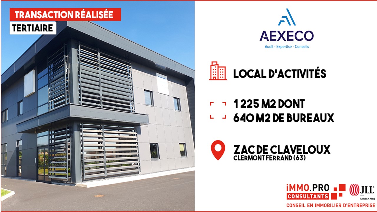 TRANSACTION RÉALISÉE -AEXECO -  1225 M² - LOCAL ACTIVITES 